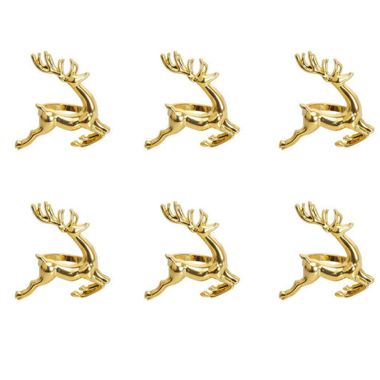 Metal Reindeer Napkin Rings Set of 6 by HitMyNeed
