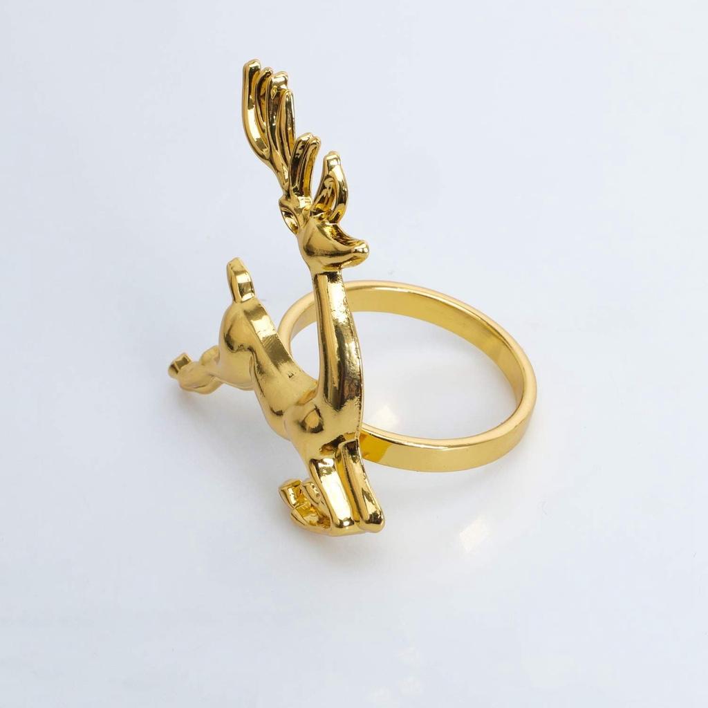 Metal Reindeer Napkin Rings Set of 6 by HitMyNeed