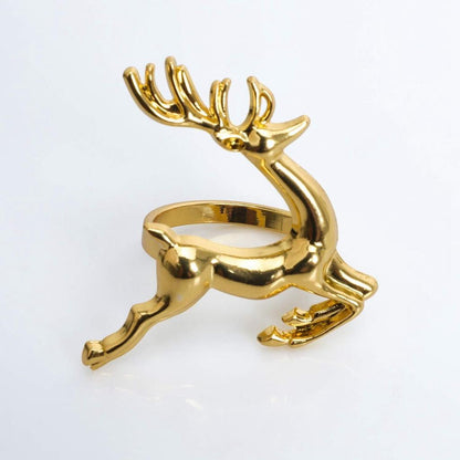 Metal Reindeer Napkin Rings Set of 6 by HitMyNeed