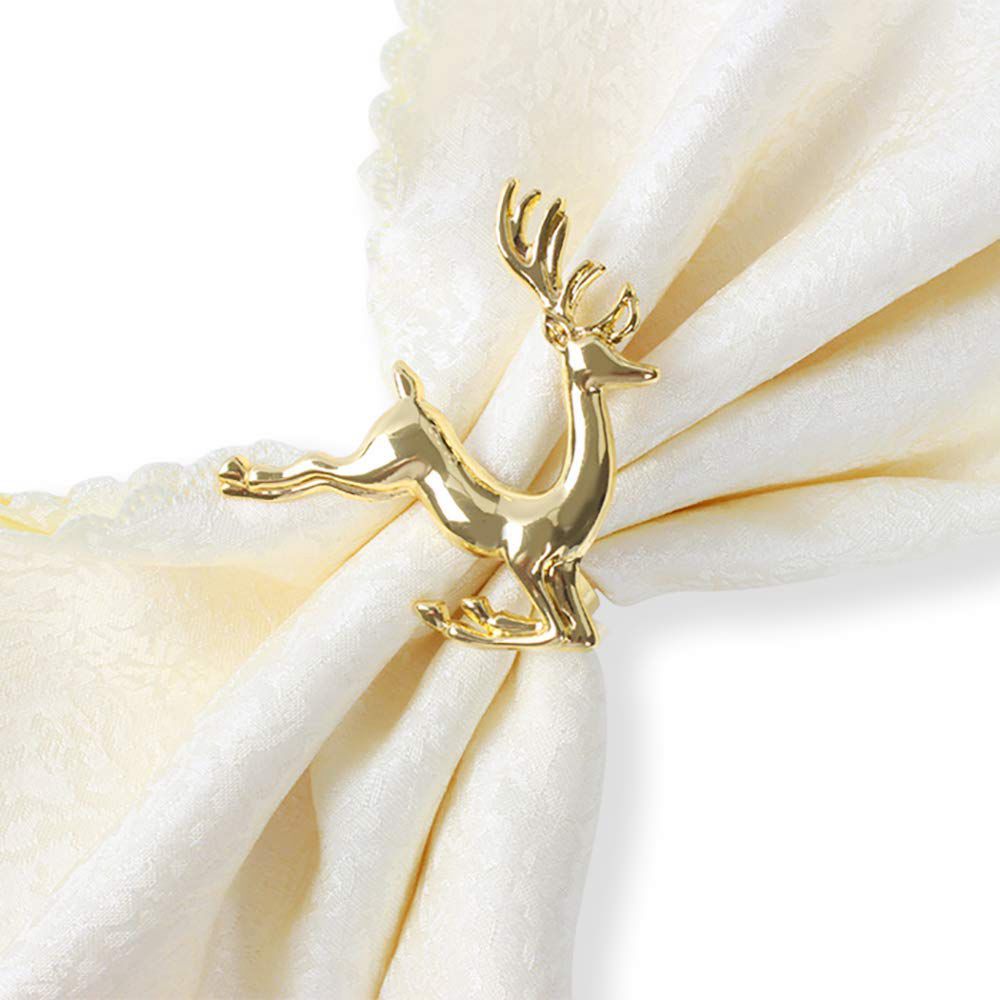 Metal Reindeer Napkin Rings Set of 6 by HitMyNeed