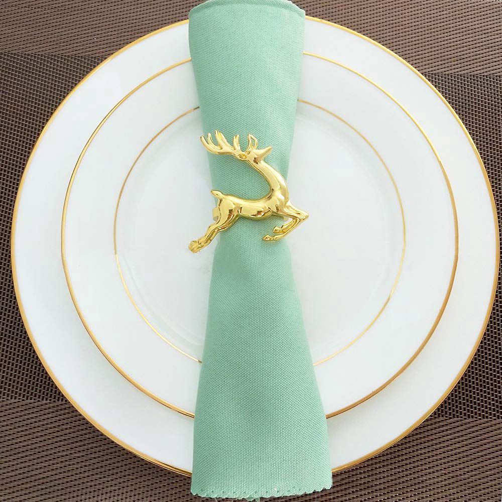 Metal Reindeer Napkin Rings Set of 6 by HitMyNeed