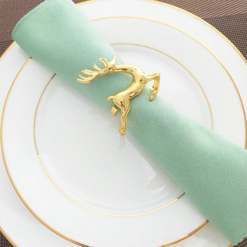 Metal Reindeer Napkin Rings Set of 6 by HitMyNeed