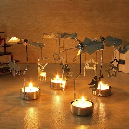 Metal Rotating Christmas Candle Holder Decoration by HitMyNeed