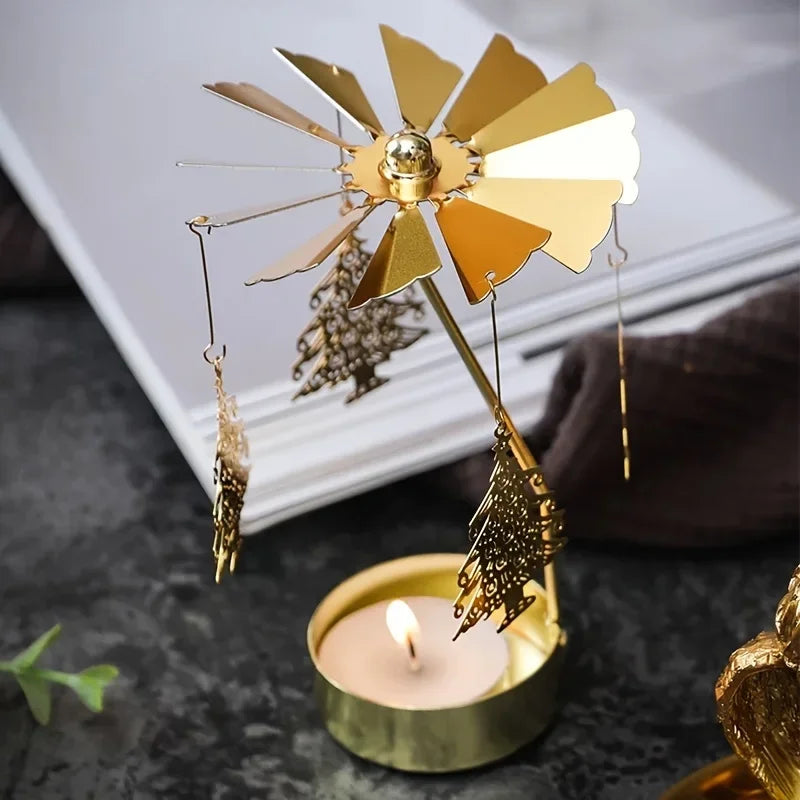 Metal Rotating Christmas Candle Holder Decoration by HitMyNeed