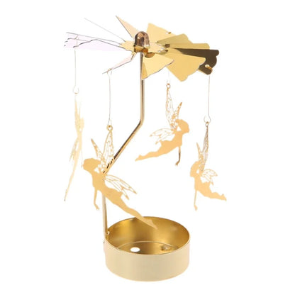 Metal Rotating Christmas Candle Holder Decoration elf by HitMyNeed