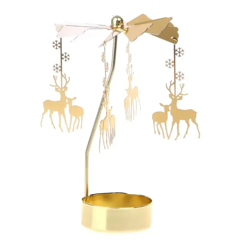 Metal Rotating Christmas Candle Holder Decoration elk by HitMyNeed