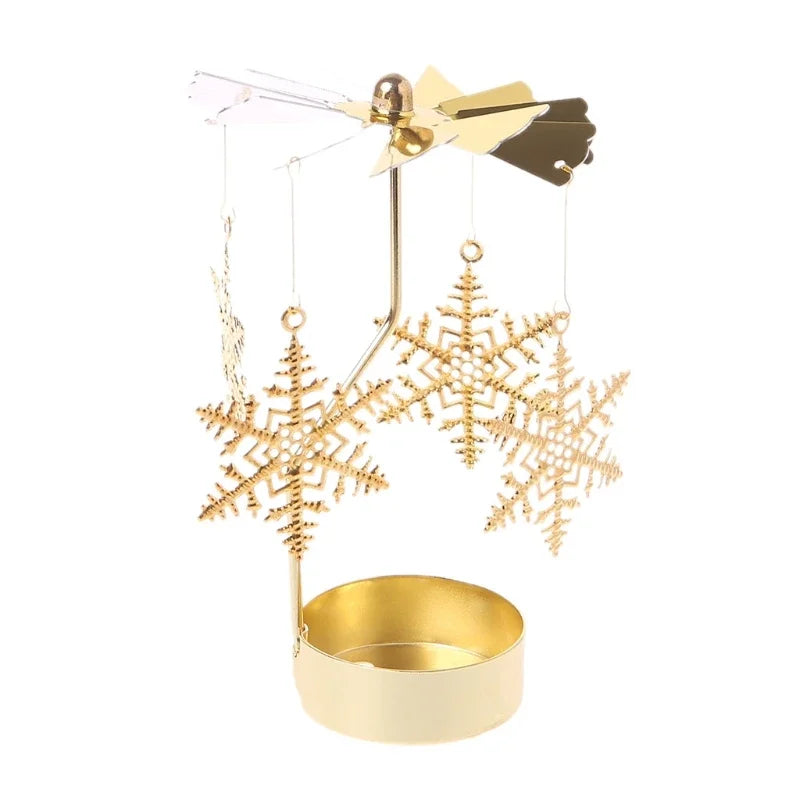 Metal Rotating Christmas Candle Holder Decoration snowflake by HitMyNeed