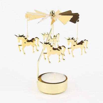 Metal Rotating Christmas Candle Holder Decoration unicorn by HitMyNeed