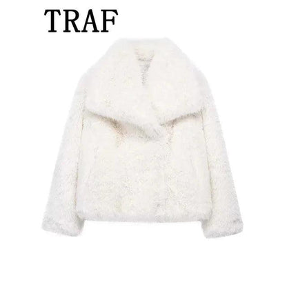 Metal Sequin Woven Stand Collar Jacket for Women white l by HitMyNeed