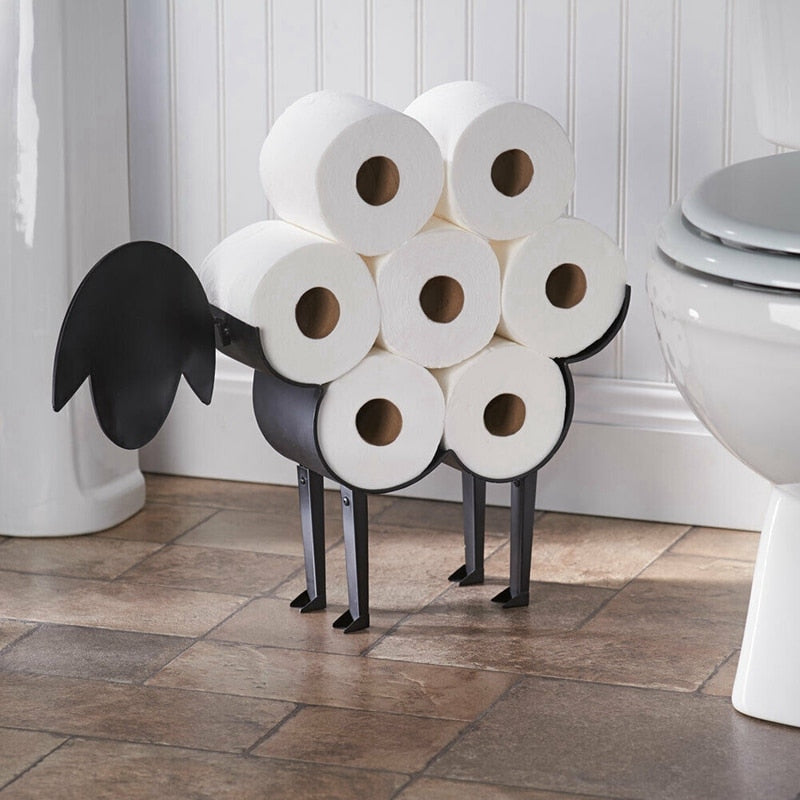 Metal Sheep Toilet Roll Holder Stand & Wall Rack by HitMyNeed