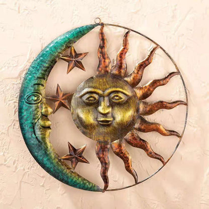 Metal Sun and Moon Wall Decor, 29 cm by HitMyNeed