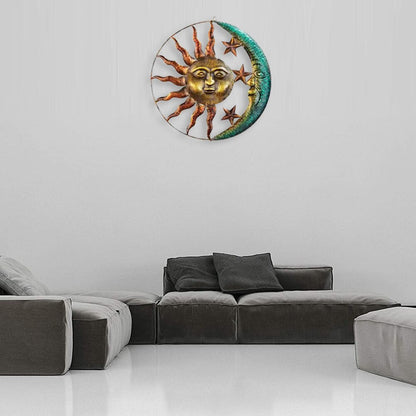 Metal Sun and Moon Wall Decor, 29 cm by HitMyNeed