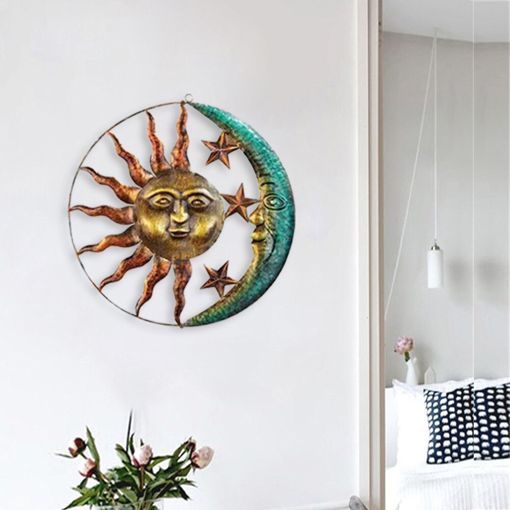 Metal Sun and Moon Wall Decor, 29 cm by HitMyNeed
