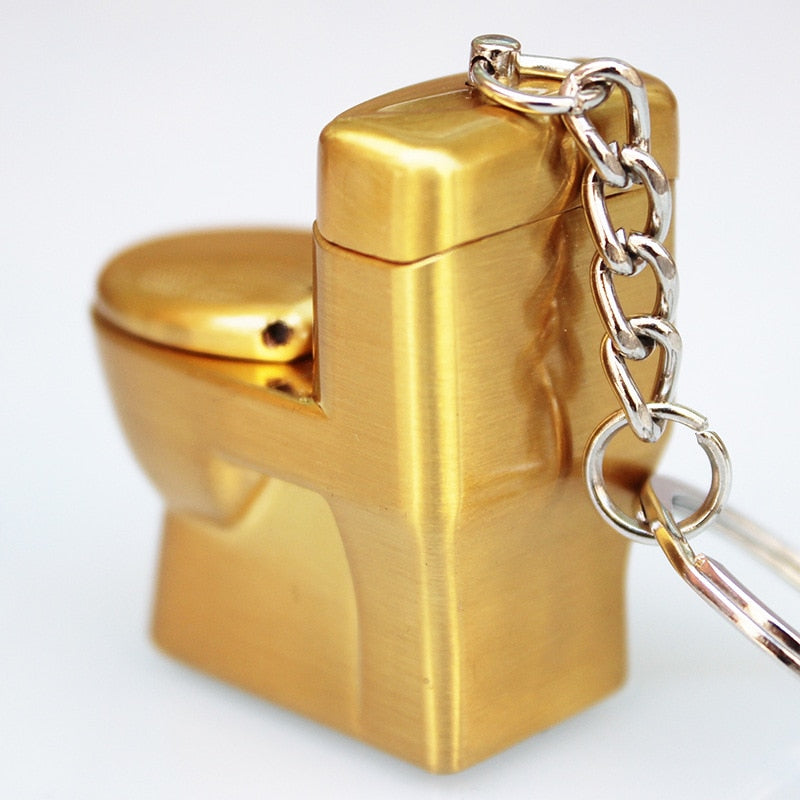Metal Toilet Bowl Lighter Keychain by HitMyNeed