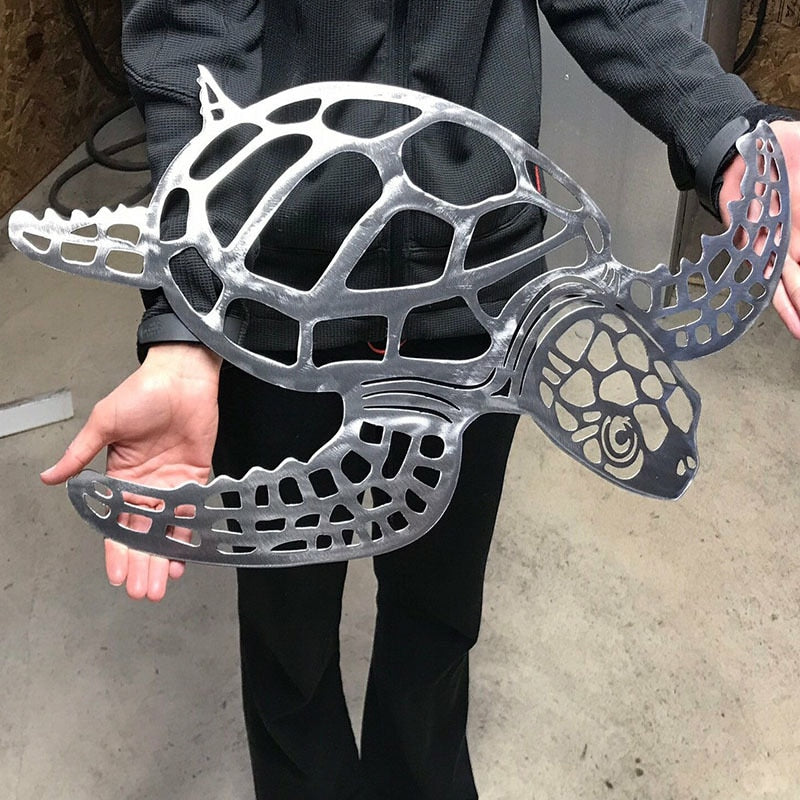 Metal Turtle Wall Art Hanging Decor 30 x 28cm by HitMyNeed