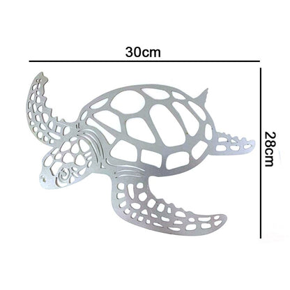 Metal Turtle Wall Art Hanging Decor 30 x 28cm by HitMyNeed