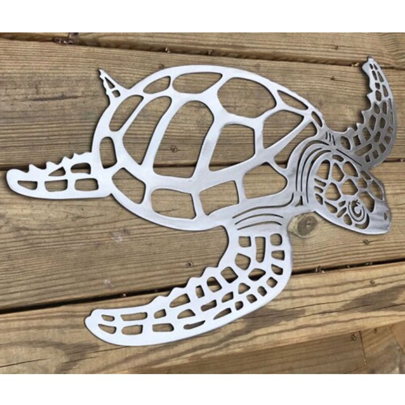 Metal Turtle Wall Art Hanging Decor 30 x 28cm by HitMyNeed