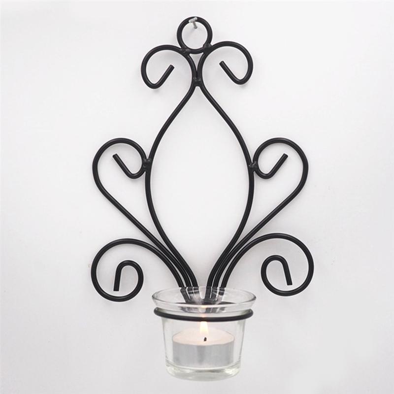 Metal Wall Candle Holder with Glass Cup by HitMyNeed