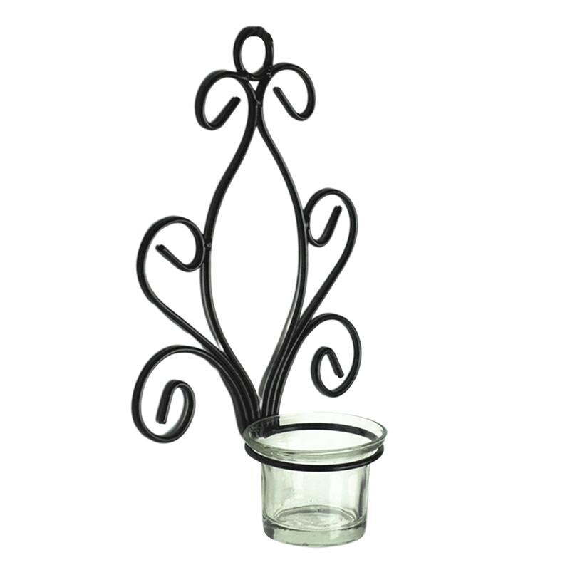 Metal Wall Candle Holder with Glass Cup by HitMyNeed