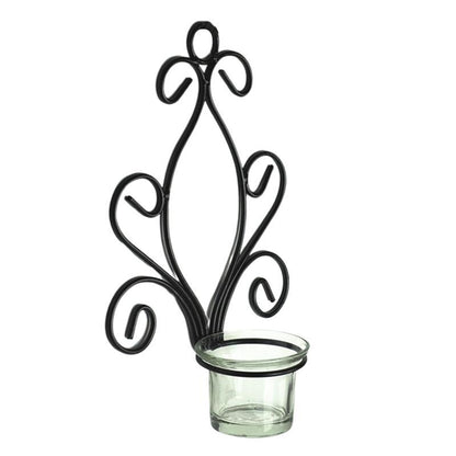 Metal Wall Candle Holder with Glass Cup by HitMyNeed