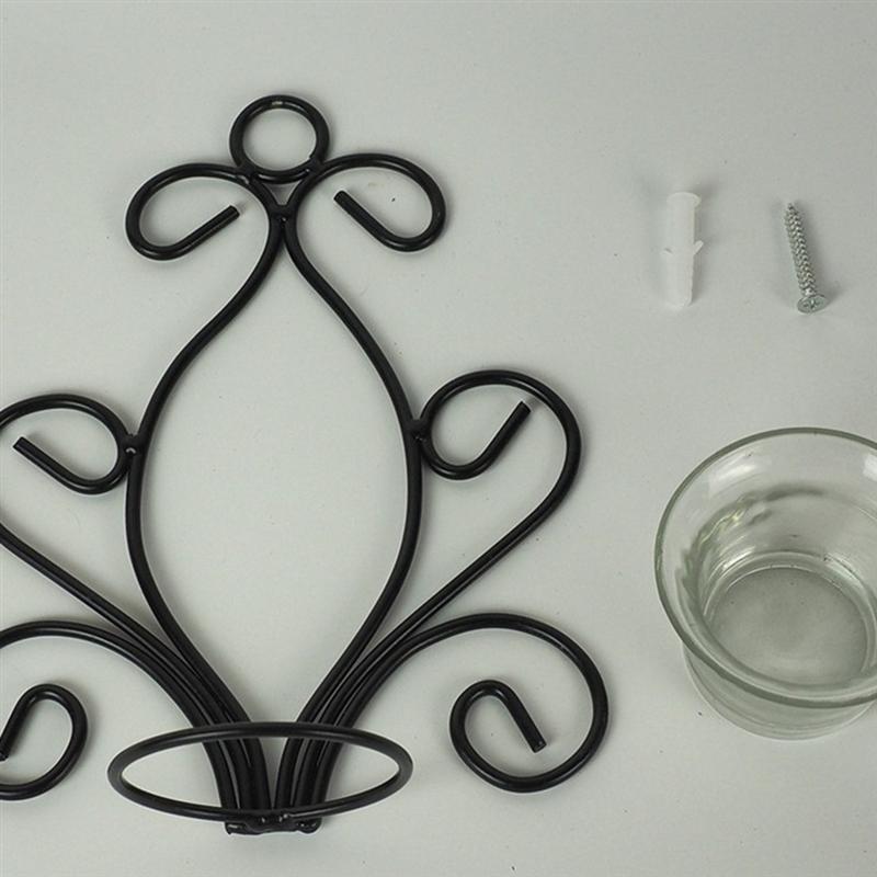 Metal Wall Candle Holder with Glass Cup by HitMyNeed