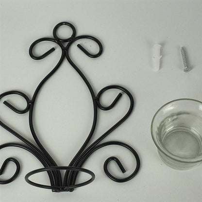 Metal Wall Candle Holder with Glass Cup by HitMyNeed