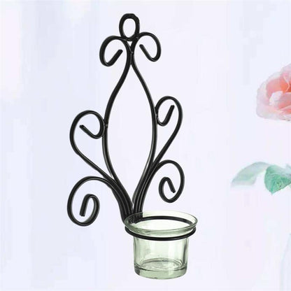 Metal Wall Candle Holder with Glass Cup by HitMyNeed
