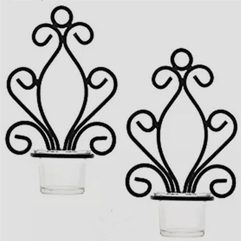 Metal Wall Candle Holder with Glass Cup by HitMyNeed