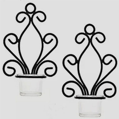Metal Wall Candle Holder with Glass Cup by HitMyNeed