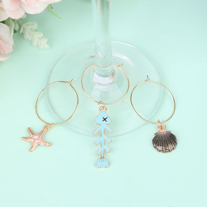 Metal Wine Glass Stem Charms Set (15 Pieces) by HitMyNeed