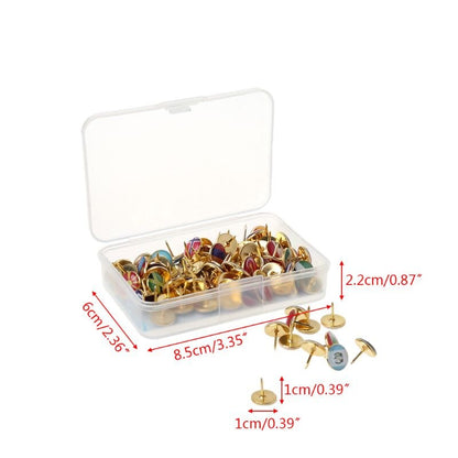 Metal World Flag Push Pins Set (100pcs) by HitMyNeed