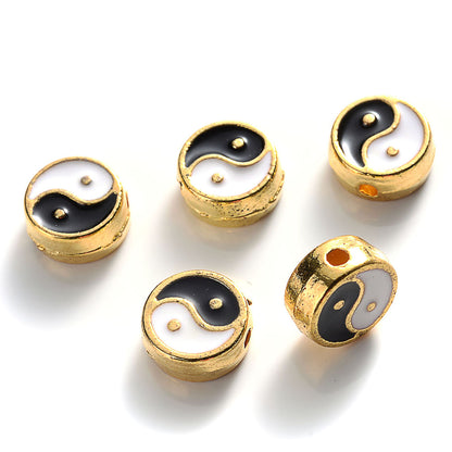 Metal Yin Yang Beads 8mm (Set of 10) gold by HitMyNeed