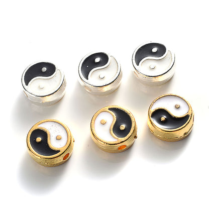 Metal Yin Yang Beads 8mm (Set of 10) random-mix by HitMyNeed