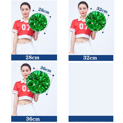 Metallic Cheerleader Pompom with Plastic Handle by HitMyNeed