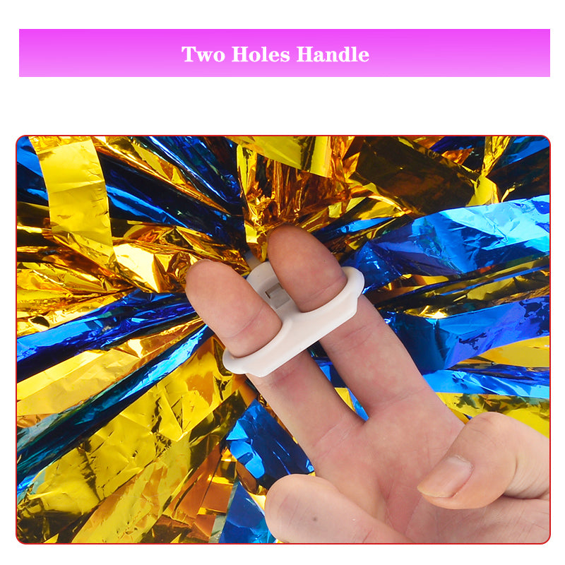 Metallic Cheerleader Pompom with Plastic Handle by HitMyNeed