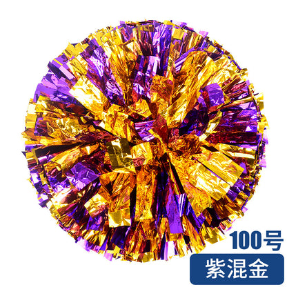 Metallic Cheerleader Pompom with Plastic Handle color-01 28cm by HitMyNeed