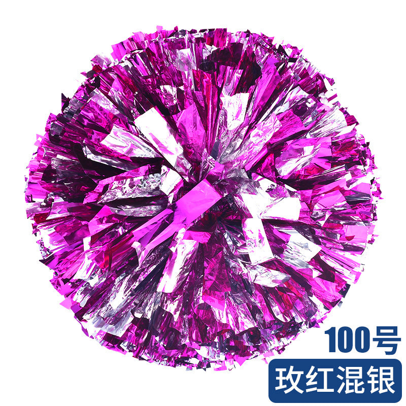 Metallic Cheerleader Pompom with Plastic Handle color-08 36cm by HitMyNeed