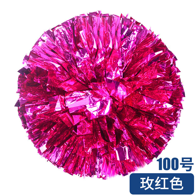 Metallic Cheerleader Pompom with Plastic Handle color-19-200000195 36cm by HitMyNeed