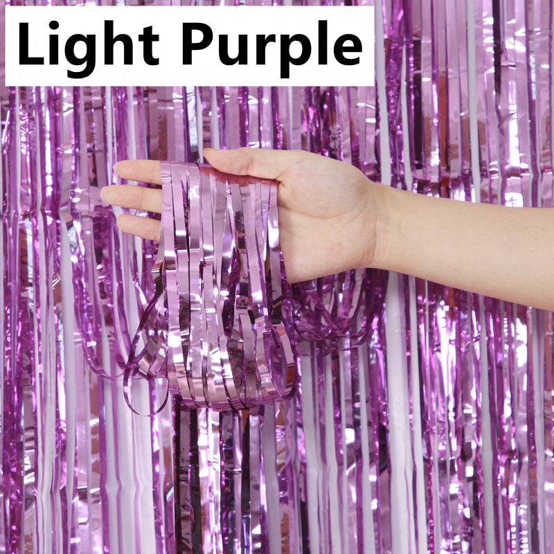 Metallic Foil Backdrop Curtain 2 x 1m light-purple by HitMyNeed