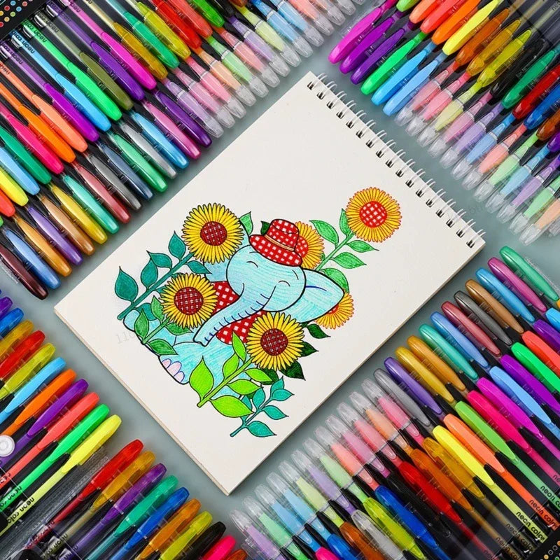 Metallic Glitter Gel Pen & Highlighter Sets by HitMyNeed