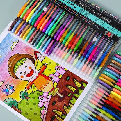Metallic Glitter Gel Pen & Highlighter Sets by HitMyNeed