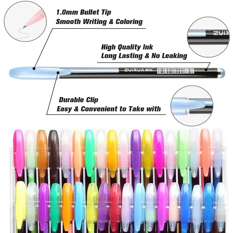 Metallic Glitter Gel Pen & Highlighter Sets by HitMyNeed