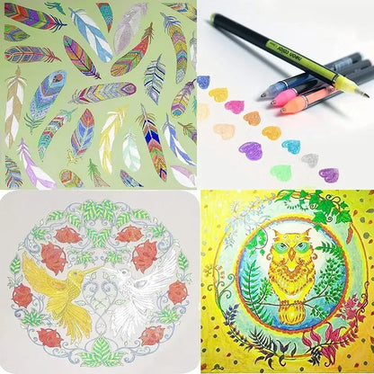 Metallic Glitter Gel Pen & Highlighter Sets by HitMyNeed