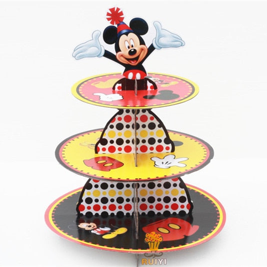 Mickey Mouse Cardboard Cupcake Stand, 3-Tier by HitMyNeed