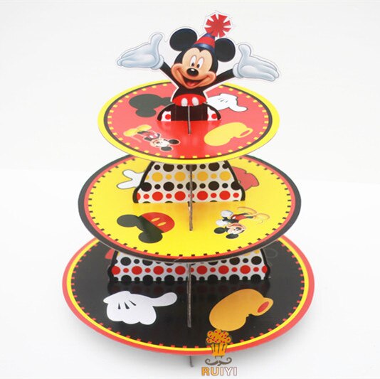 Mickey Mouse Cardboard Cupcake Stand, 3-Tier by HitMyNeed