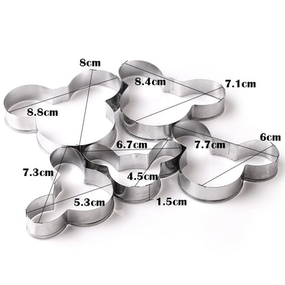 Mickey Mouse Stainless Steel Cookie Cutter Set 5pcs by HitMyNeed