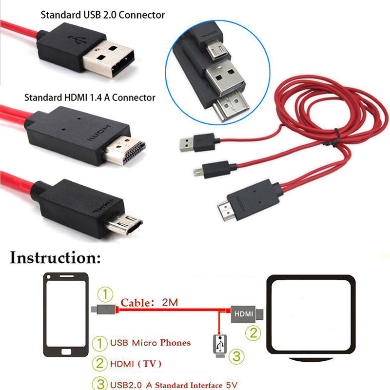 Micro USB to HDMI Android Phone TV Adapter Cable by HitMyNeed