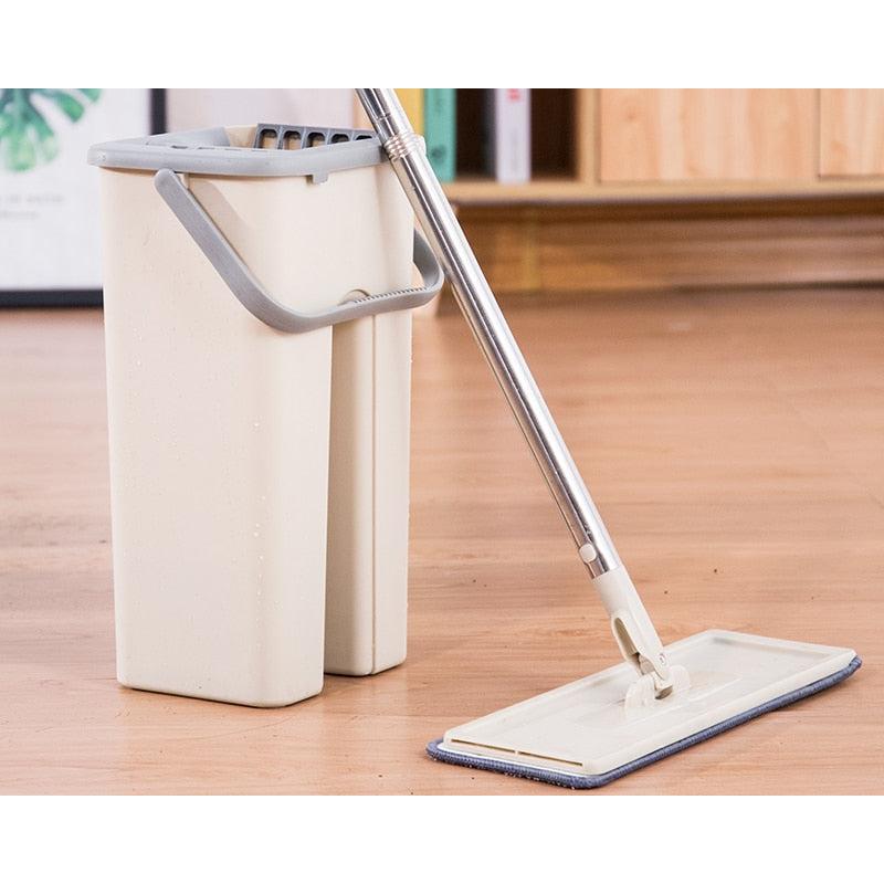 Microfiber Flat Mop and Double-Chamber Bucket System by HitMyNeed
