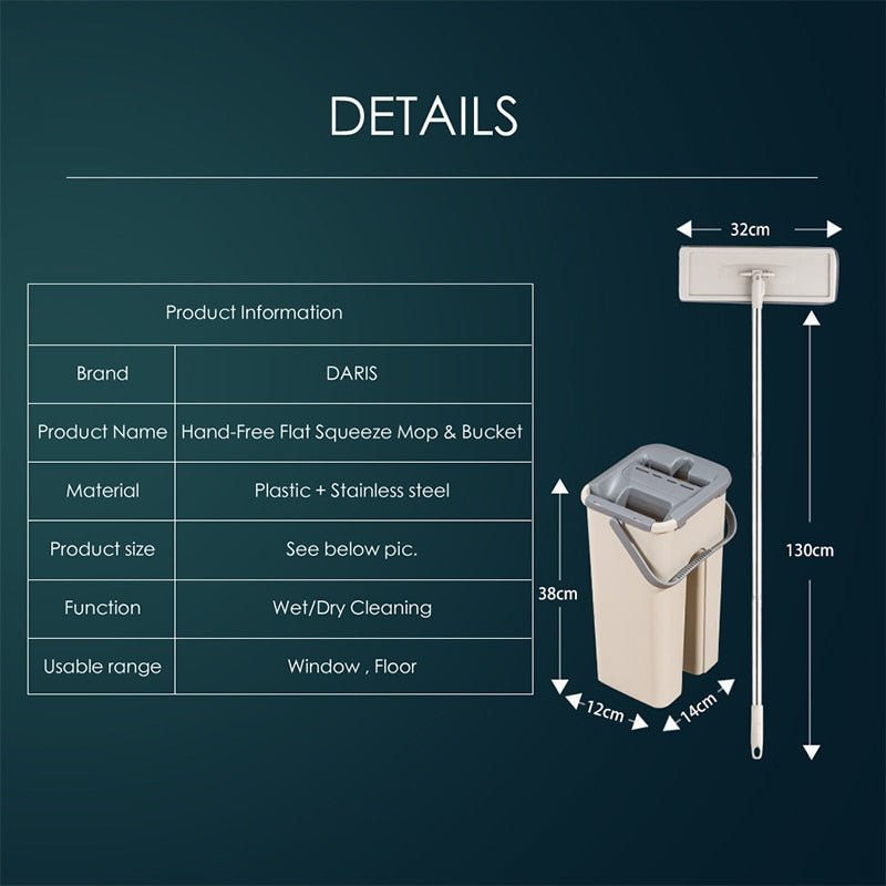 Microfiber Flat Mop and Double-Chamber Bucket System by HitMyNeed