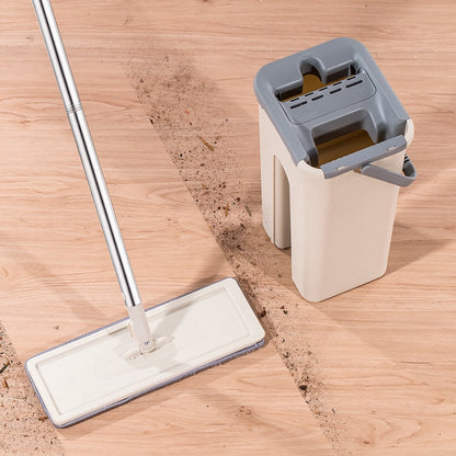 Microfiber Flat Mop and Double-Chamber Bucket System by HitMyNeed